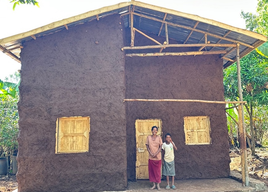 A home built in Ethiopia for a mom and daughter through donations to our Building Hope initiative