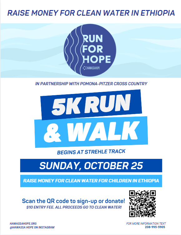  Run for Hope 5K registration graphic for Hawassa Hope clean water projects